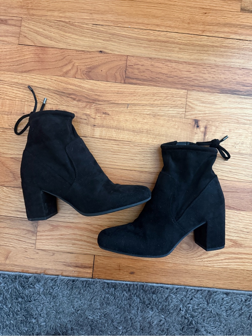 Franco Sarto Suede Black Heeled Booties